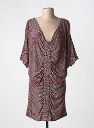 Robe mi-longue manches 3/4 manches 3/4 rouge MARY COOL femme