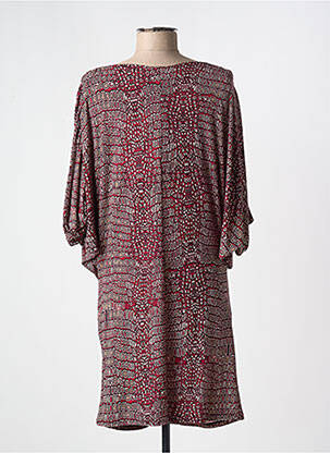 Robe mi-longue manches 3/4 manches 3/4 rouge MARY COOL femme