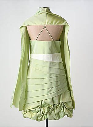 Robe courte fermeture zippée au dos fines bretelles vert CREATIF PARIS femme