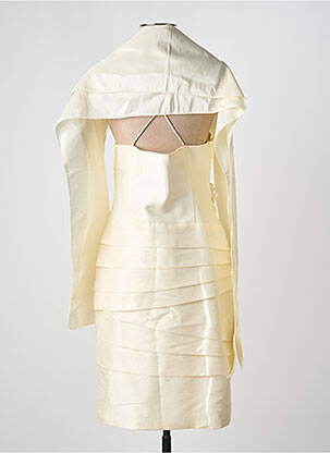 Robe courte fermeture zippée au dos fines bretelles beige CREATIF PARIS femme