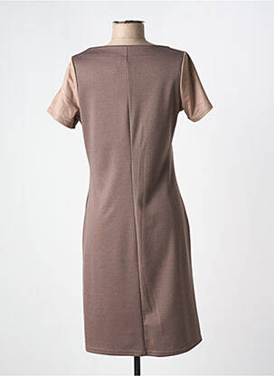 Robe mi-longue manches courtes manches courtes marron ROMEO POUR JULIETTE femme
