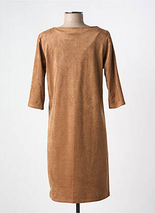 Robe courte manches 3/4 manches 3/4 marron PARISIENNE femme