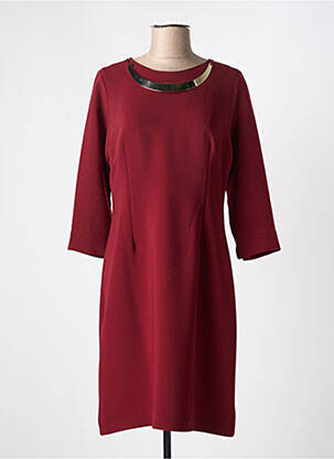 Robe mi-longue manches 3/4 manches 3/4 rouge ALAIN MURATI femme