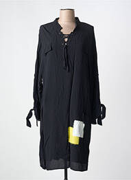 Robe mi-longue coupe fluide manches longues noir ALAIN MURATI femme