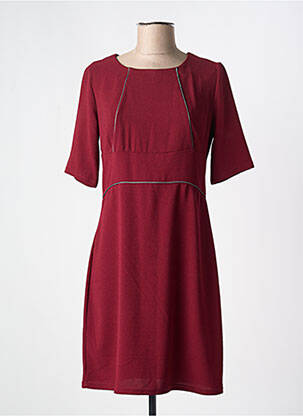 Robe courte fermeture zippée au dos manches courtes rouge ROMEO POUR JULIETTE femme