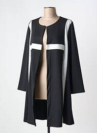 Manteau long coupe cintrée sans capuche noir ROMEO POUR JULIETTE femme