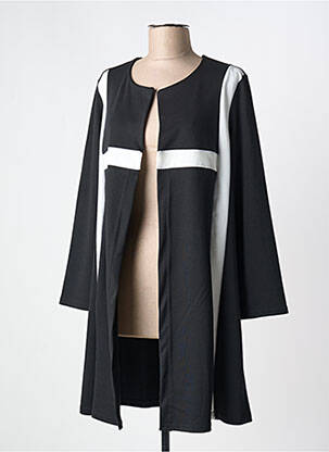Manteau long coupe cintrée sans capuche noir ROMEO POUR JULIETTE femme