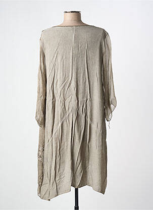 Robe mi-longue coupe fluide manches longues gris COCOO MIN femme