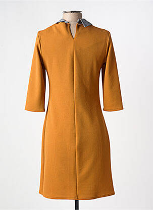 Robe courte manches 3/4 manches 3/4 jaune ROMEO POUR JULIETTE femme