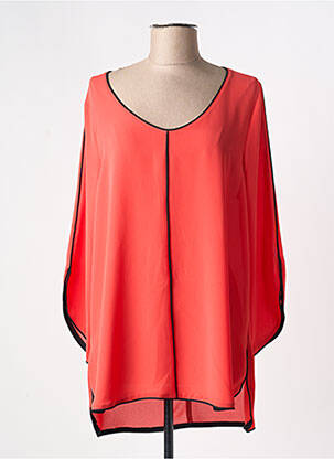 Tunique manches longues tissage crêpe rouge ALAIN MURATI femme