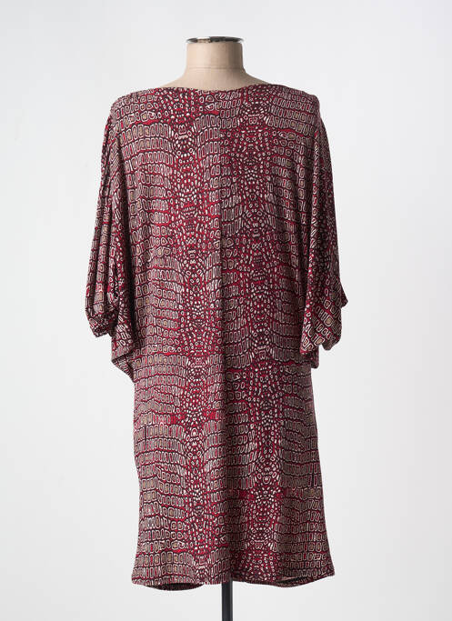 Robe mi-longue manches 3/4 manches 3/4 rouge MARY COOL femme