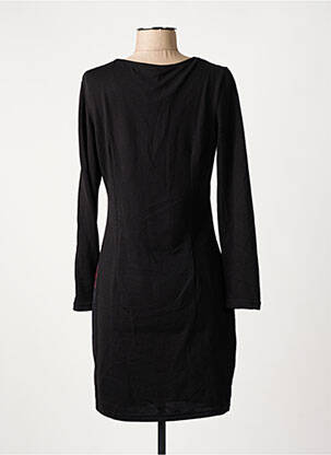 Robe mi-longue imprimé fantaisie manches longues noir 101 IDEES femme