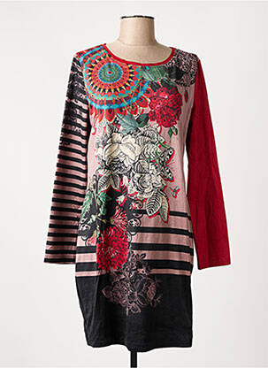 Robe courte manches longues manches longues rouge 101 IDEES femme