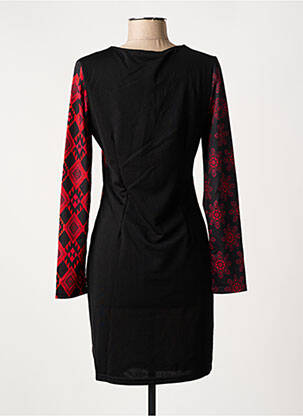 Robe mi-longue imprimé fantaisie manches longues rouge 101 IDEES femme