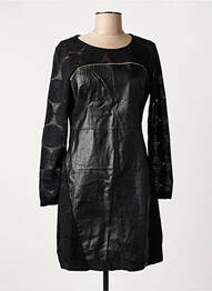 Robe mi-longue manches longues manches longues noir 101 IDEES femme