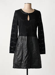 Robe courte fermeture zippée au dos manches longues noir 101 IDEES femme