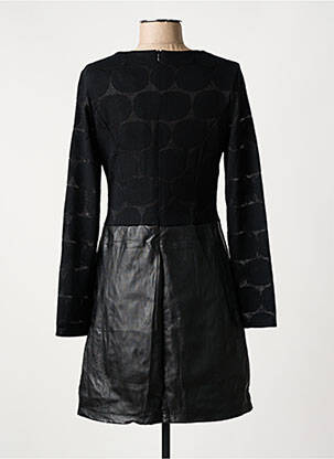 Robe courte fermeture zippée au dos manches longues noir 101 IDEES femme