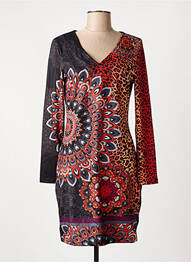 Robe mi-longue manches longues manches longues noir 101 IDEES femme