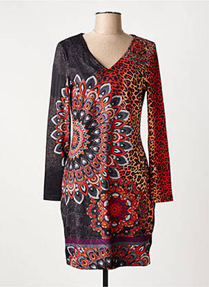 Robe mi-longue manches longues manches longues noir 101 IDEES femme