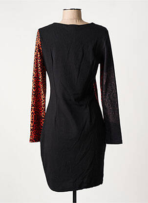 Robe mi-longue manches longues manches longues noir 101 IDEES femme