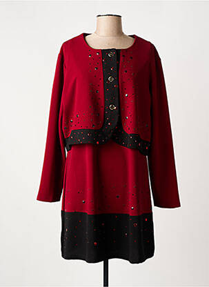 Ensemble robe coupe cintrée rouge LADY BELLE femme