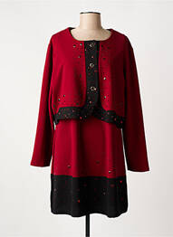 Ensemble robe tissage crêpe rouge LADY BELLE femme