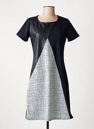 Robe mi-longue manches courtes manches courtes bleu ROMEO POUR JULIETTE femme