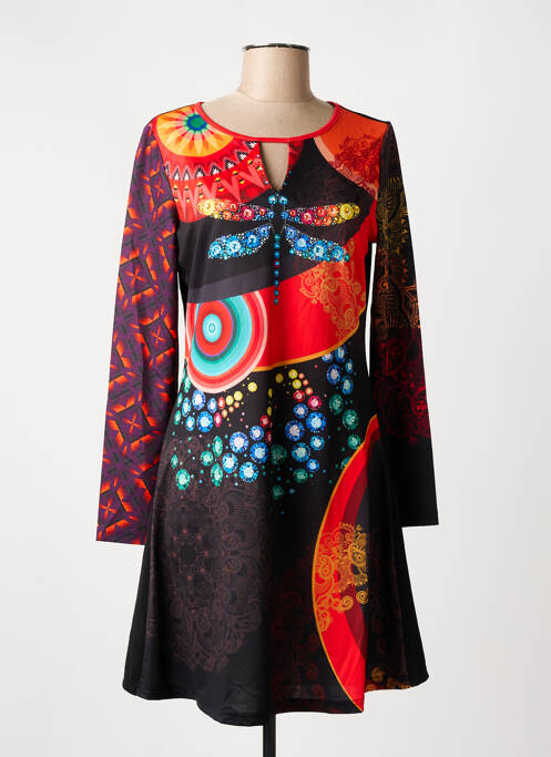 Robe mi-longue orange 101 IDEES pour femme