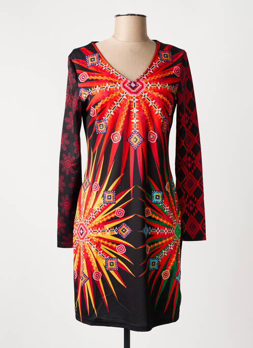 Robe mi-longue rouge 101 IDEES pour femme