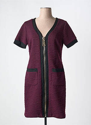 Robe courte manches courtes manches courtes violet NANA BELLE femme
