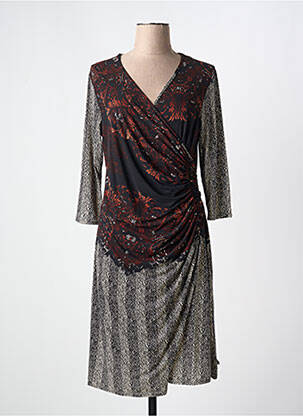 Robe mi-longue manches 3/4 manches 3/4 noir ROMEO POUR JULIETTE femme