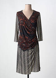 Robe mi-longue manches 3/4 manches 3/4 noir ROMEO POUR JULIETTE femme