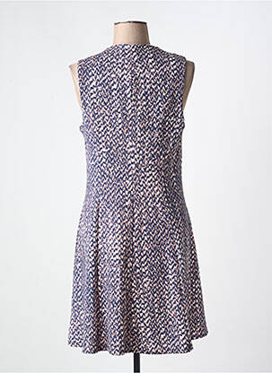 Robe mi-longue imprimé fantaisie sans manche bleu ROMEO POUR JULIETTE femme