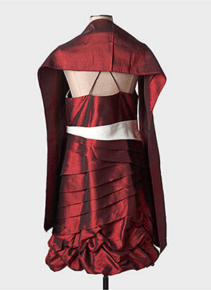 Robe mi-longue doublure fines bretelles rouge CREATIF PARIS femme