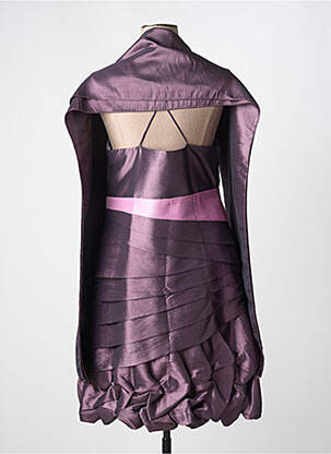 Robe mi-longue doublure fines bretelles violet CREATIF PARIS femme