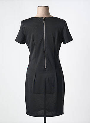Robe courte fermeture zippée au dos manches courtes bleu 101 IDEES femme