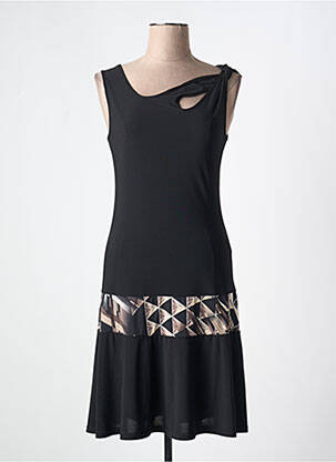 Robe mi-longue sans manche sans manche noir MARY COOL femme