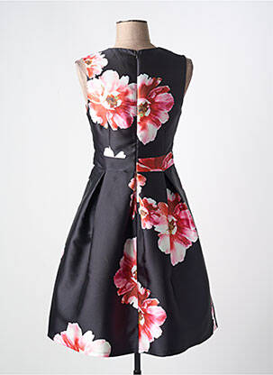 Robe mi-longue imprimé fleurs sans manche noir F &  P femme