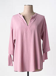 Tunique manches longues tissage crêpe rose JUS D'ORANGE femme