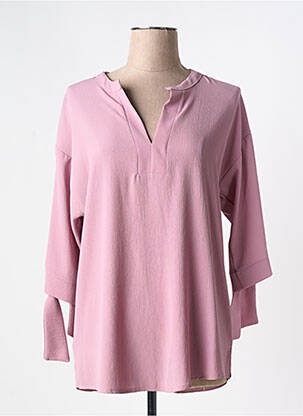 Tunique manches longues tissage crêpe rose JUS D'ORANGE femme