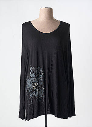 Tunique manches longues noir LADY BELLE pour femme