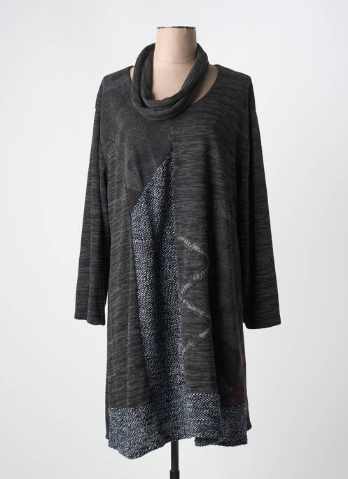Robe mi-longue gris MADE IN ITALY pour femme