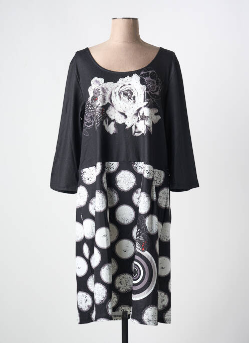 Robe mi-longue noir 101 IDEES pour femme