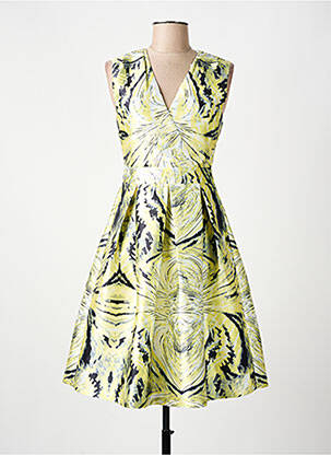 Robe mi-longue imprimé fantaisie sans manche vert F & P femme