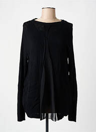 Pull maille ajourée manches longues noir ALAIN MURATI femme