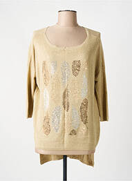 Pull col rond manches 3/4 or CHERRY COUTURE femme