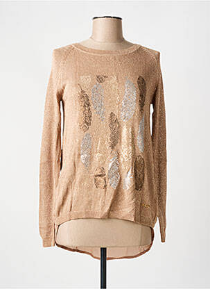 Pull coupe droite manches longues marron CHERRY COUTURE femme