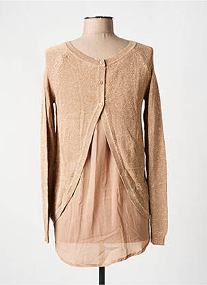 Pull coupe droite manches longues marron CHERRY COUTURE femme