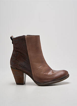 Bottines/boots matière lisse talon de 7 à 9cm marron BERTUCHI femme