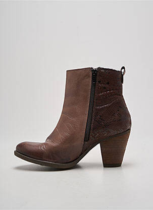 Bottines/boots matière lisse talon de 7 à 9cm marron BERTUCHI femme
